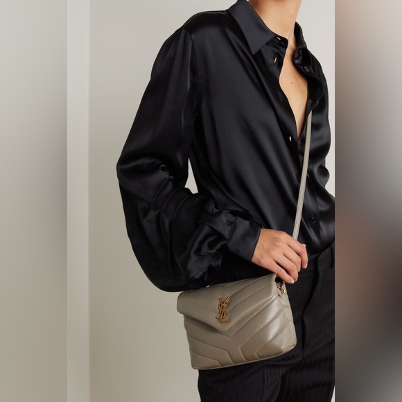 Saint Laurent Loulou Toy quilted-leather Dark Beige Rare Color! - Picture 16 of 16